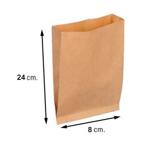 saco papel kraft café 1/2 k 24x8 cm dinfinito.cl