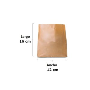 saco papel kraft café 1/4 k 16x12 cm dinfinito.cl